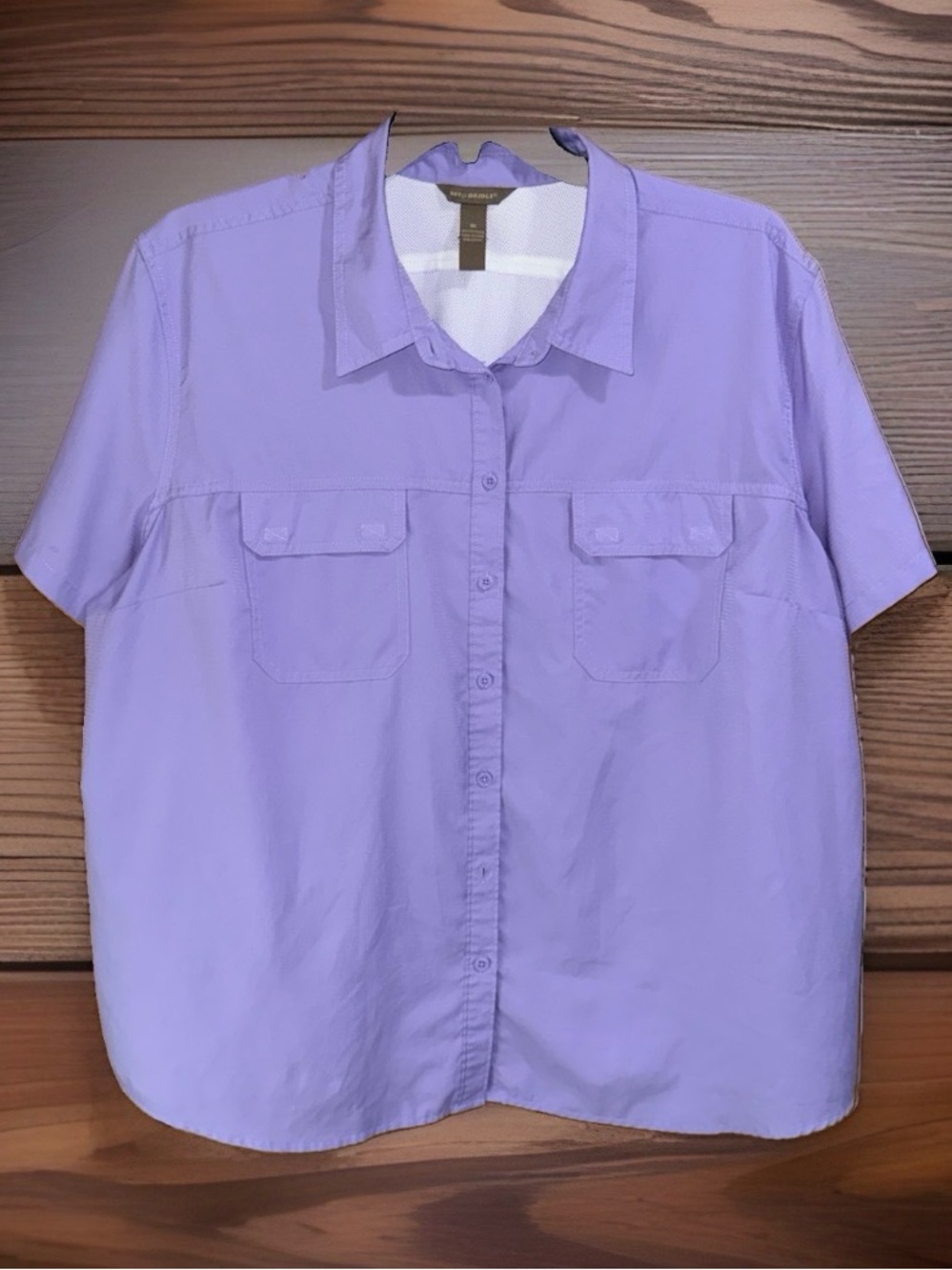 Bit & Bridle Women’s Lightweight Lavender Short-Sleeve Button-Down Shirt-3X-GC